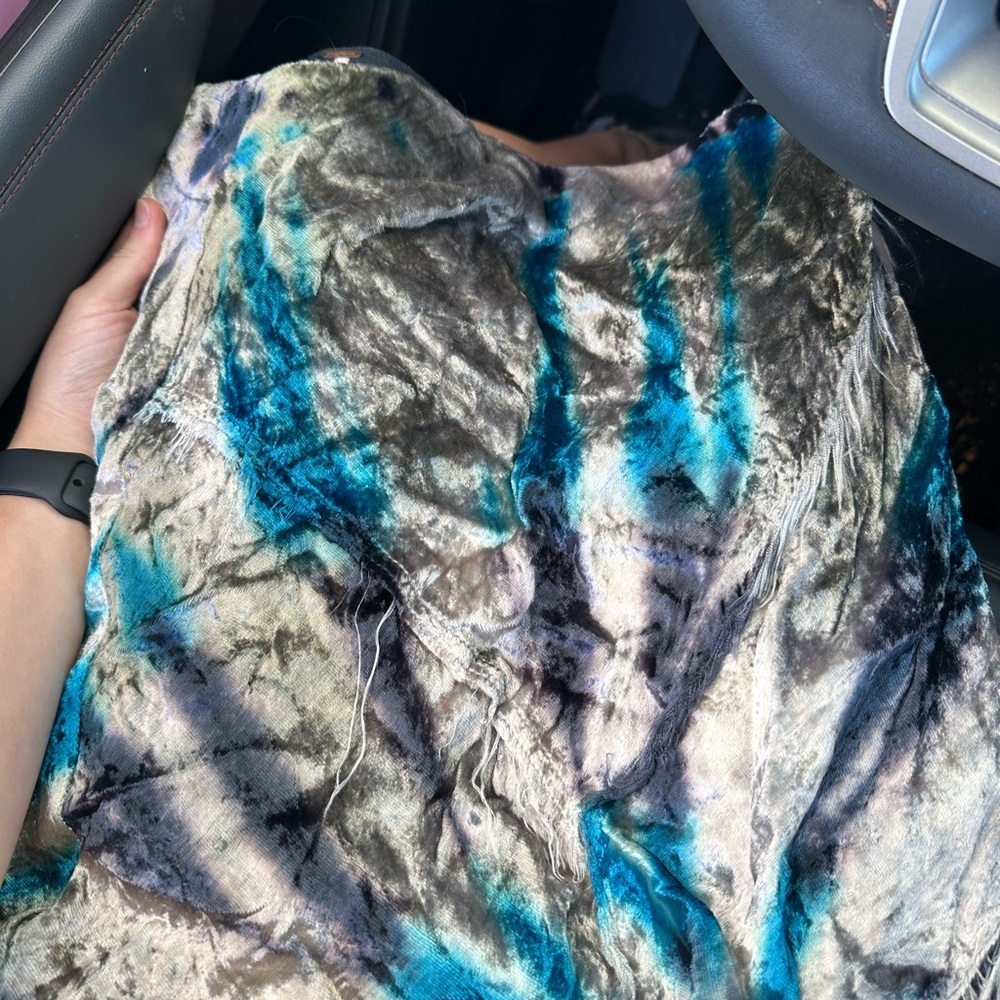 Free People Blue and Gray Mini Skirt